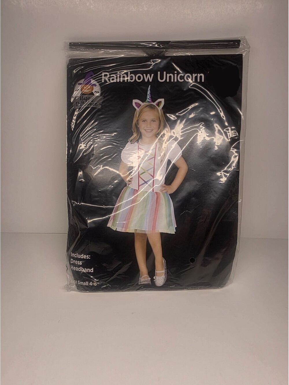 Girls Size 4-6 Rainbow Unicorn Costume Halloween or Dress up Fancy Dress NEW